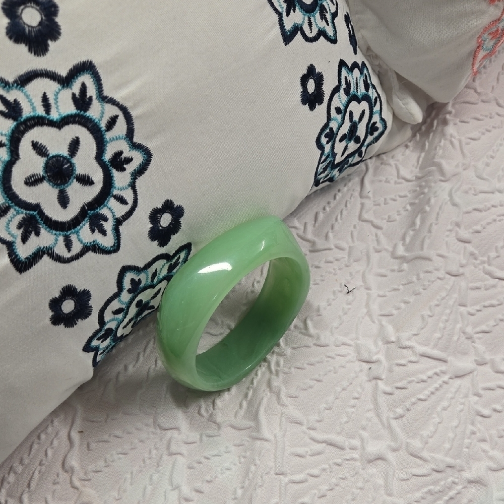 Square Jade Green Acrylic Bangle Bracelet